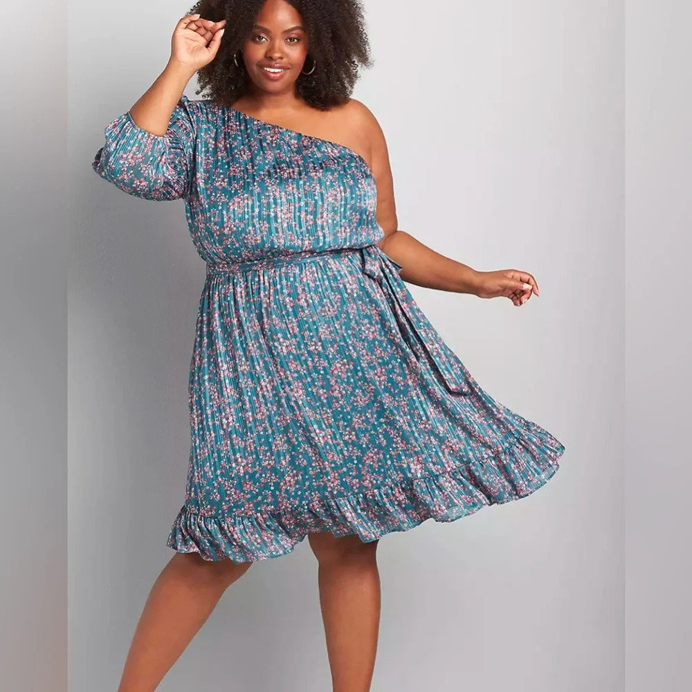Lane Bryant NWOT One Shoulder Fit and Flare Dress Size 22/3X